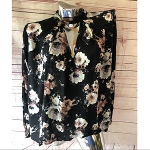 Forever 21 black floral blouse
